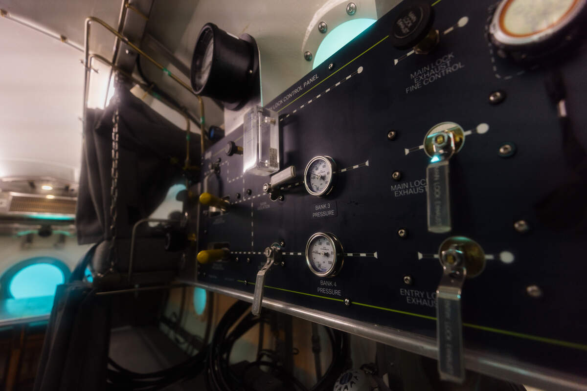 Control panel inside the living chamber.